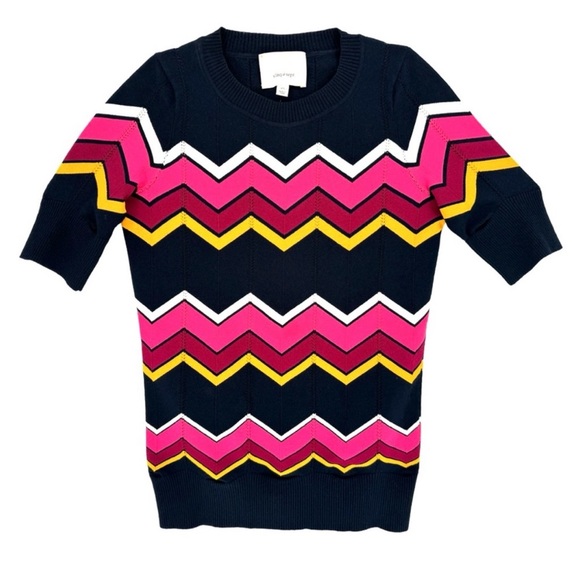 NWOT Cinq a Sept Zariah Fitted Pullover Knit Short-Sleeve Sweater Size Small - Picture 1 of 3